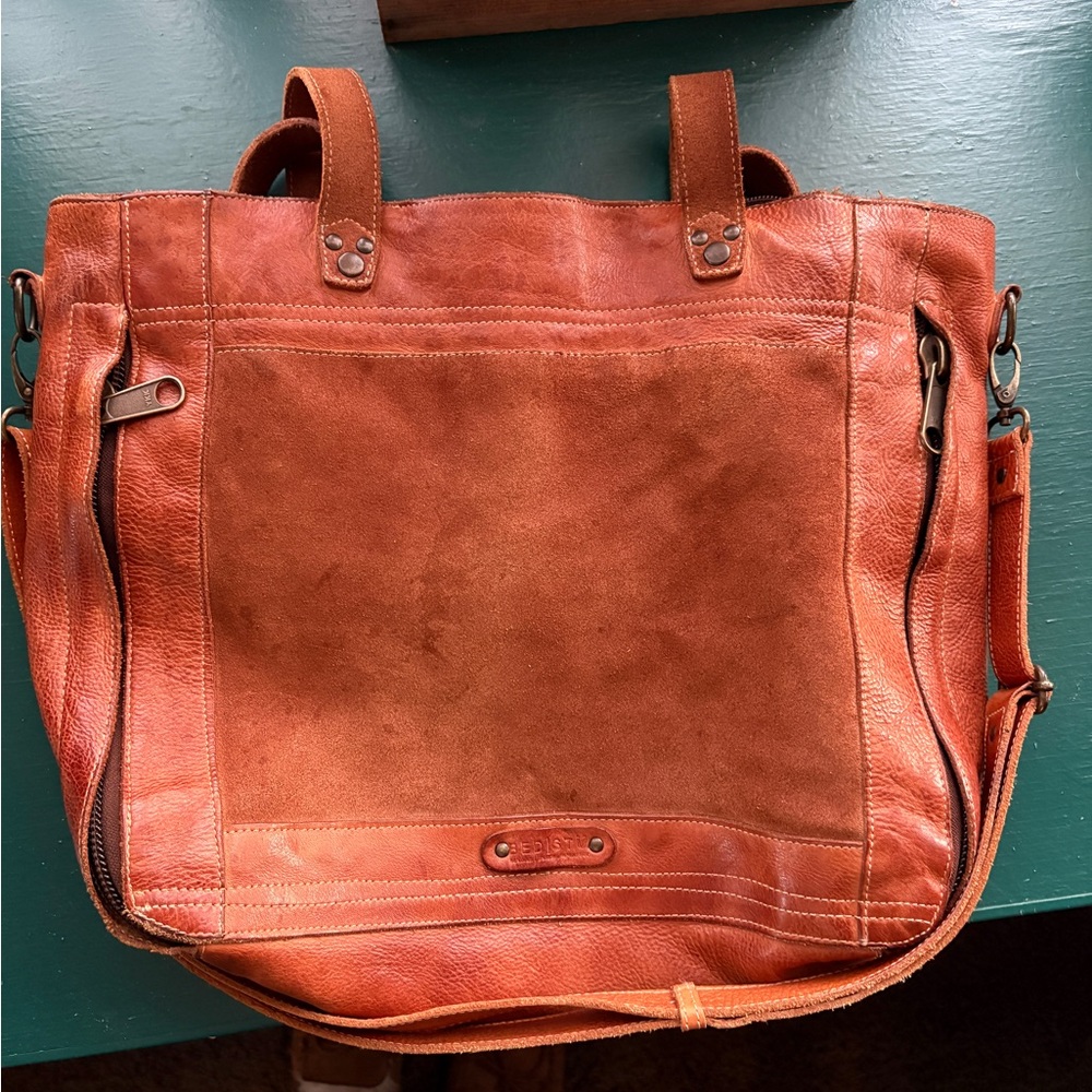 Bed|Stu Renata Tan Rustic Leather Crossbody Boho Distressed Bag